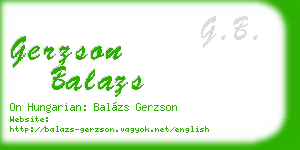 gerzson balazs business card