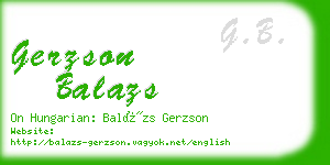 gerzson balazs business card